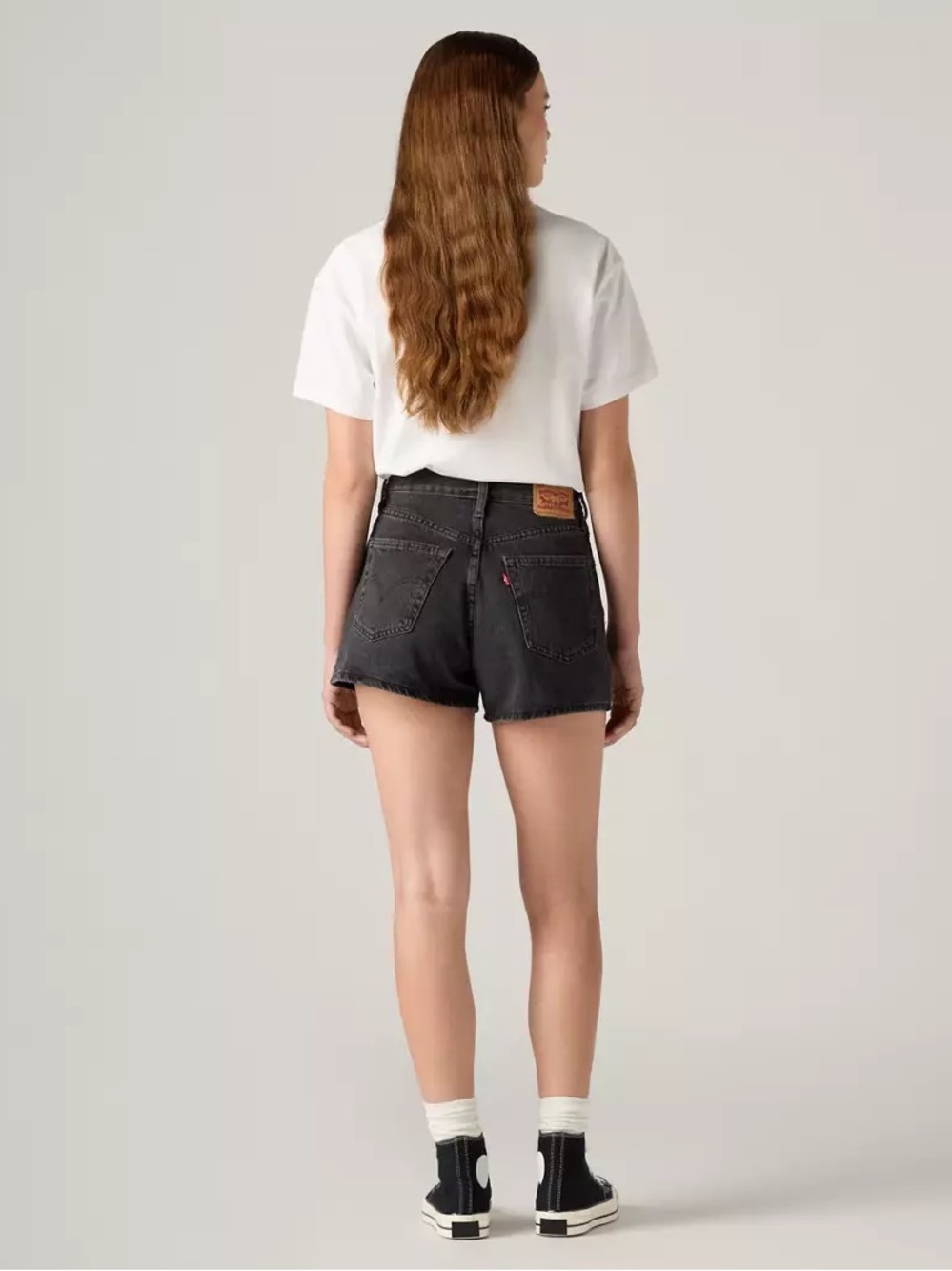 Levi's Black High Waisted Mom Shorts
